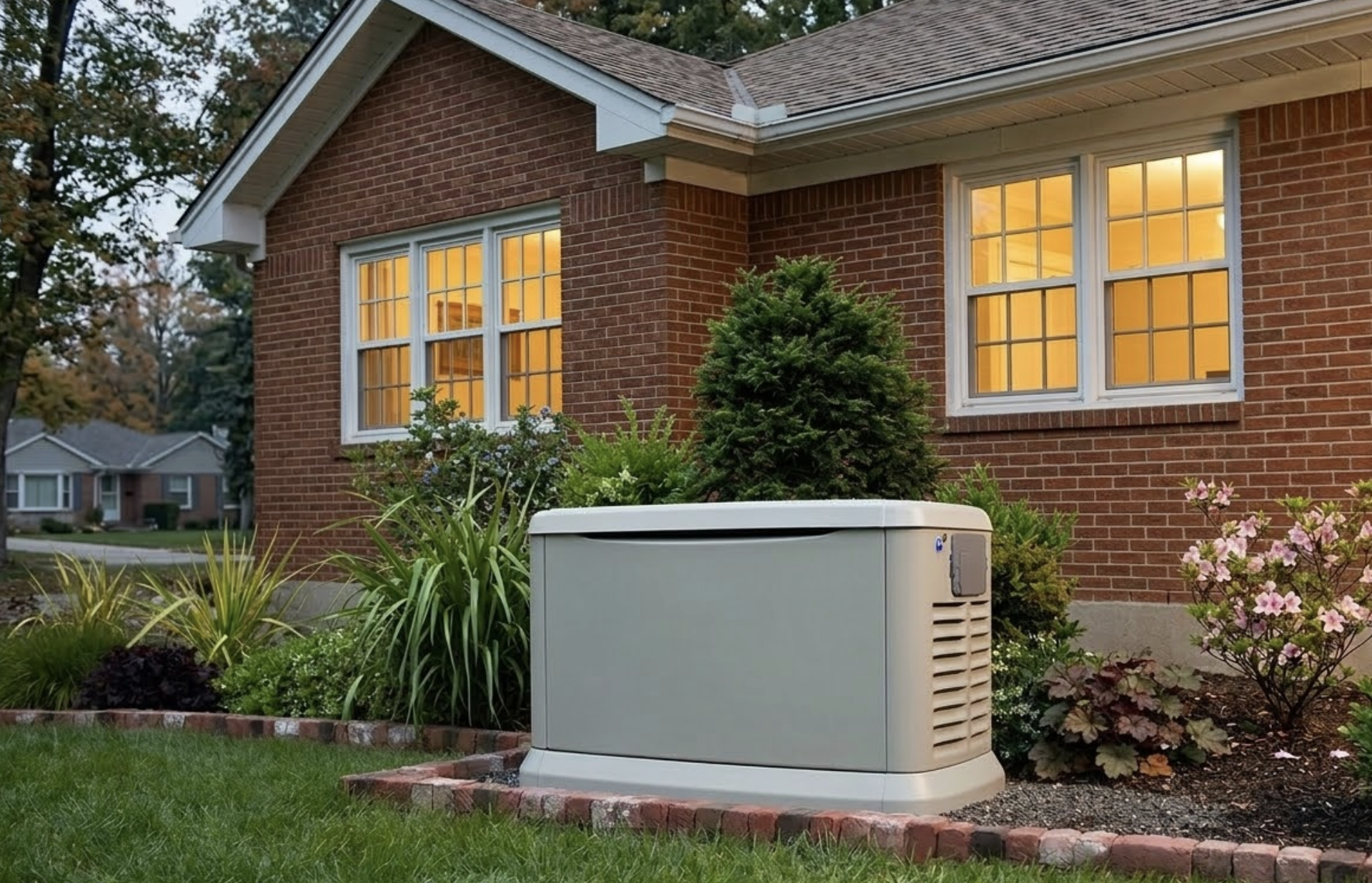 home generator in front of a house in sarnia ontario